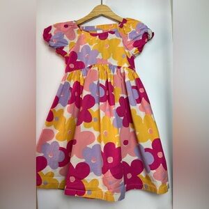 Harper Canyon Pink and Orange Puff Sleeve Sundress 4T